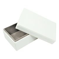 Коробка-органайзер с крышкой, 25 х 16 х 11 см, экокожа, молочный, Z8-12А - вид 1 миниатюра