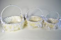 Набор свадебных корзин из 3 шт, текстиль/кружева, P29-3 - вид 2 миниатюра