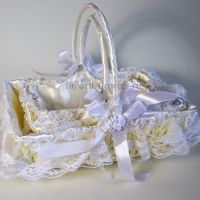 Набор свадебных корзин из 3 шт, текстиль/кружева, P29-4 - вид 2 миниатюра