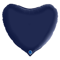 Шар фольгированный Сердце 36", сатин Blue Navy - вид 1 миниатюра
