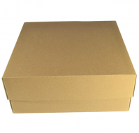 Коробка с крышкой 25 х 25 х 10 см, крафт, К11 - вид 1 миниатюра