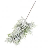 Ветка еловая искусственная со снегом, 60 см, W35-35 - вид 1 миниатюра