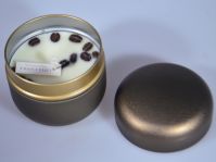 Свеча в жестяной банке с крышкой Кофе, h8 см, W112-8 - вид 3 миниатюра