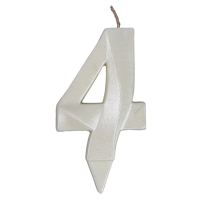 Свеча для торта Грань 7 см, белый жемчуг Свеча для торта Грань 7 см, белый жемчуг