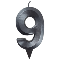 Свеча для торта Грань 7 см, черный жемчуг Свеча для торта Грань 7 см, черный жемчуг