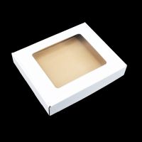 Коробка с откидной крышкой окном, 22 х 26 х 4,5 см, белый, К29 - вид 1 миниатюра