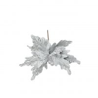 Цветок искусственный Пуансеттия 35 см, сорт 1, серебро, W35-12 Цветок искусственный Пуансеттия 35 см, сорт 1, серебро, W35-12