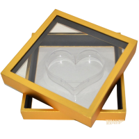 Коробка квадратная Парящее сердце 10 х 30 х 30 см, золото, W77-1 - вид 1 миниатюра