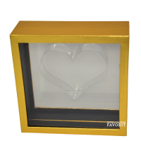 Коробка квадратная Парящее сердце 10 х 30 х 30 см, золото, W77-1 - вид 2 миниатюра