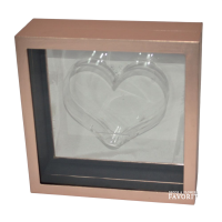 Коробка квадратная Парящее сердце 10 х 30 х 30 см, розовое золото, W77-1 - вид 1 миниатюра