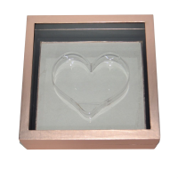 Коробка квадратная Парящее сердце 10 х 30 х 30 см, розовое золото, W77-1 - вид 1 миниатюра