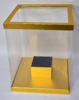 Коробка пластик с картонным дном и крышкой, 50 х 40 х 40 см, розовое золото, W77-6 - вид 1 миниатюра