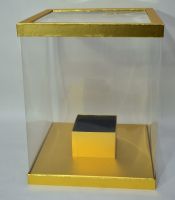 Коробка пластик с картонным дном и крышкой, 50 х 40 х 40 см, розовое золото, W77-6 - вид 3 миниатюра