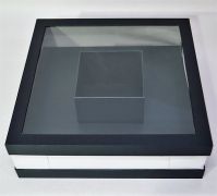 Коробка пластик с картонным дном и крышкой, 50 х 40 х 40 см, черный, W77-6 - вид 1 миниатюра