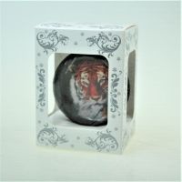 Елочное украшение Медальон Тигр, стекло - вид 3 миниатюра