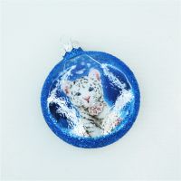 Елочное украшение Медальон Тигр, стекло - вид 7 миниатюра