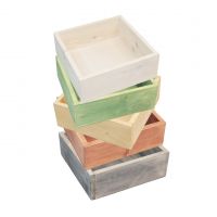 Ящик деревянный для цветов и подарков, 20 х 20 х 7.5 см - вид 1 миниатюра