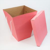 Коробка с крышкой для букета 18 х 32 х 34,5 см, 1 шт, розовый - вид 2 миниатюра