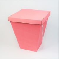 Коробка с крышкой для букета 18 х 32 х 34,5 см, 1 шт, розовый - вид 1 миниатюра