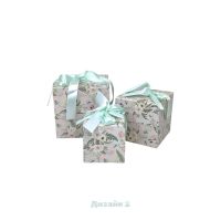 Коробка квадратная с бантом Цветы, набор из 3 шт, FA39-110 - вид 3 миниатюра
