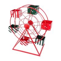 Конструкция декоративная Колесо обозрения h74 х 35 х 50 см, металл, красный/зеленый/белый, FA42-26 - вид 1 миниатюра