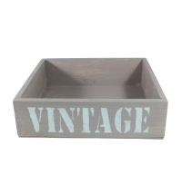Ящик деревянный для цветов и подарков Vintage, 25 х 25 х 7,5 см, пыльная роза - вид 1 миниатюра