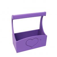 Ящик деревянный с ручкой, 25 х 12.5 х 10(28) см, фиолетовый, №7 Ящик деревянный с ручкой, 25 х 12.5 х 10(28) см, фиолетовый, №7