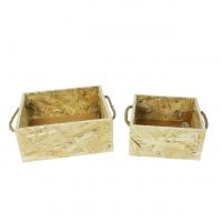 Ящик деревянный с канатными ручками, набор из 2 шт, натуральный, №22 Ящик деревянный с канатными ручками, набор из 2 шт, натуральный, №22