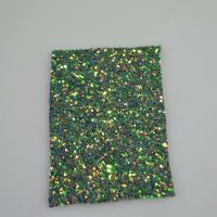 Ткань декоративная плотная с глиттером, зеленый хамелион, 140 см - вид 1 миниатюра