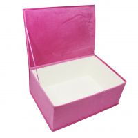 Коробка прямоугольная с откидной крышкой h19.5 х 48 х 35 см, бархат, Z39-32 - вид 1 миниатюра