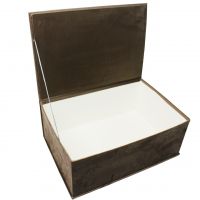 Коробка прямоугольная с откидной крышкой h19.5 х 48 х 35 см, бархат, Z39-32 - вид 3 миниатюра