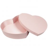 Коробка сердце h12 х 40 х 49 см, ПРЕМИУМ, экокожа, розовая пудра, Z39-33 - вид 1 миниатюра