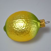 Елочное украшение Лимон, 7,5 см, стекло - вид 1 миниатюра