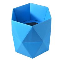 Коробка под букет 3D Геометрия 17,5 х 17,5 см, синий - вид 1 миниатюра