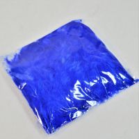 Перо декоративное h13 см, синий - вид 1 миниатюра