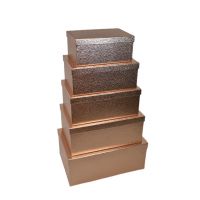 Коробка прямоугольная фольгированная, набор из 5 шт, розовое золото, FA3-5 Коробка прямоугольная фольгированная, набор из 5 шт, розовое золото, FA3-5