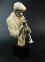 Фигура Джазмен с трубой, h36 см, полистоун, W26-32 - вид 1 миниатюра
