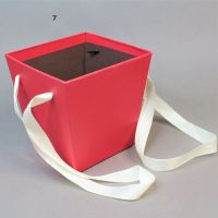Коробка трапеция с репсовой лентой Перламутр, h15 х 14 х 14 см, Z20-1 - вид 8 миниатюра