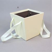 Коробка трапеция с репсовой лентой Перламутр, h15 х 14 х 14 см, Z20-1 - вид 2 миниатюра