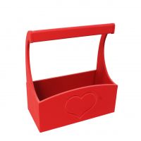 Ящик деревянный с ручкой, 25 х 12.5 х 10(28) см, красный, №7 Ящик деревянный с ручкой, 25 х 12.5 х 10(28) см, красный, №7