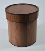 Коробка шляпная c крышкой, дерево, d15 см, h16 см - вид 1 миниатюра