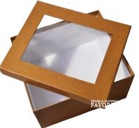 Коробка с крышкой окном 18 х 21 х 12 см, молочный шоколад - вид 1 миниатюра