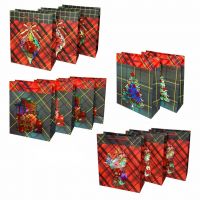 Сумка бумажная с накладным элементом 32 х 26 х 12 см, Новогодний дизайн, 12 шт, FA28-5 Сумка бумажная с накладным элементом 32 х 26 х 12 см, Новогодний дизайн, 12 шт, FA28-5
