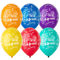 Надувные шары День Рождения Шары Конфетти/Серпантин 14", 25 шт - вид 1 миниатюра