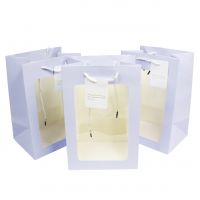 Сумка бумажная с пластиковым окном 30 х 20 х 15 см, 10 шт, Z6-22 - вид 4 миниатюра