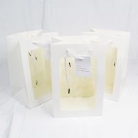 Сумка бумажная с пластиковый окном 30 х 20 х 15 см, 12 шт, пастель микс, Z23-32 - вид 4 миниатюра