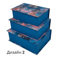 Коробка прямоугольная с откидной крышкой Акварель, набор из 3 шт, FA41-3 - вид 2 миниатюра