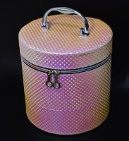 Шкатулка цилиндр Жемчуг, набор из 3 шт, кожзам, жемчужно-розовый, W88-1 - вид 1 миниатюра