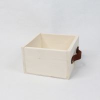 Ящик деревянный для цветов и подарков с декоративным элементом 15 х 15 х 9 см, в ассортименте - вид 1 миниатюра