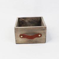 Ящик деревянный для цветов и подарков с декоративным элементом 15 х 15 х 9 см, в ассортименте - вид 7 миниатюра